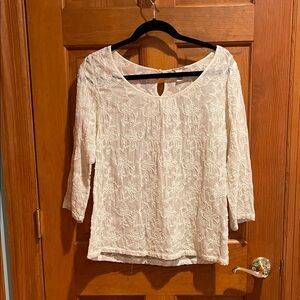 Lucky Brand Cream Lace Blouse
